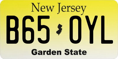 NJ license plate B65OYL