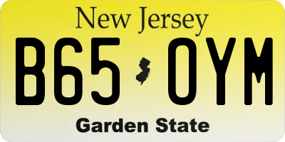 NJ license plate B65OYM