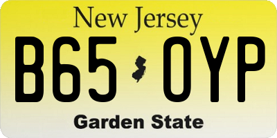 NJ license plate B65OYP