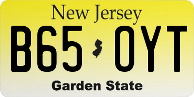 NJ license plate B65OYT