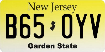 NJ license plate B65OYV