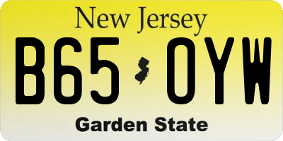 NJ license plate B65OYW