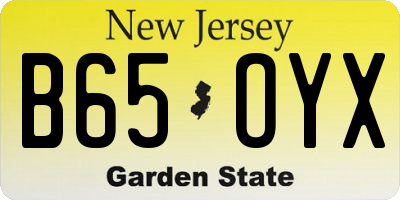 NJ license plate B65OYX