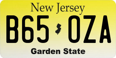 NJ license plate B65OZA