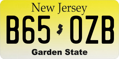 NJ license plate B65OZB