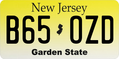 NJ license plate B65OZD