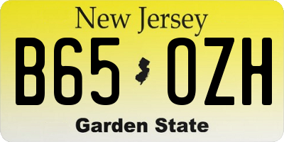 NJ license plate B65OZH