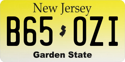 NJ license plate B65OZI
