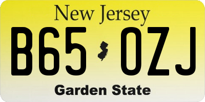 NJ license plate B65OZJ