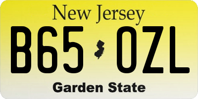 NJ license plate B65OZL