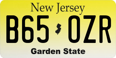 NJ license plate B65OZR
