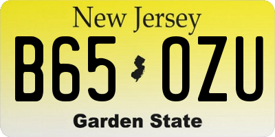 NJ license plate B65OZU