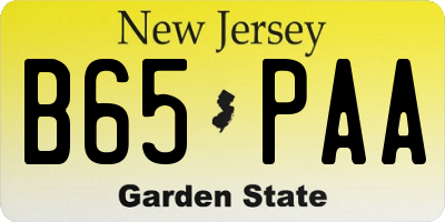 NJ license plate B65PAA
