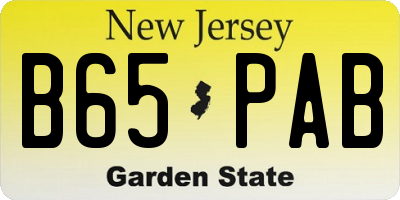 NJ license plate B65PAB