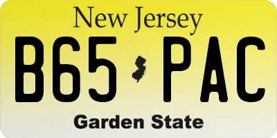 NJ license plate B65PAC