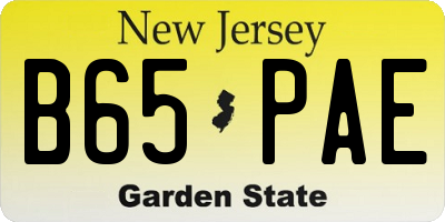 NJ license plate B65PAE