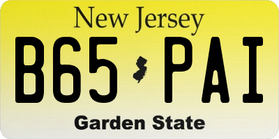 NJ license plate B65PAI