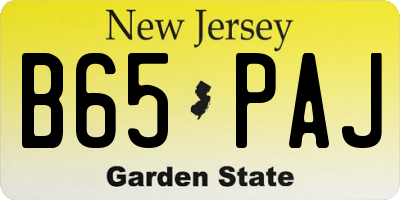 NJ license plate B65PAJ