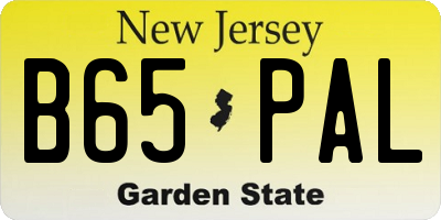 NJ license plate B65PAL