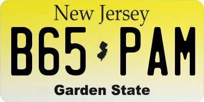 NJ license plate B65PAM