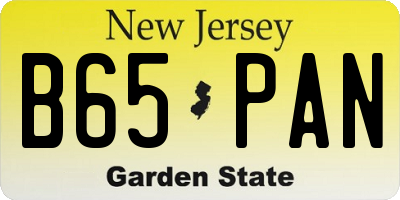 NJ license plate B65PAN