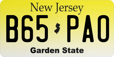 NJ license plate B65PAO