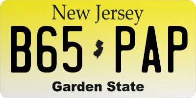 NJ license plate B65PAP