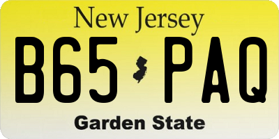 NJ license plate B65PAQ