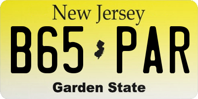NJ license plate B65PAR