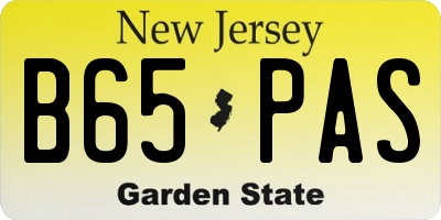 NJ license plate B65PAS