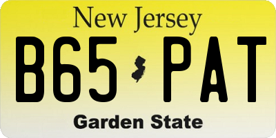 NJ license plate B65PAT