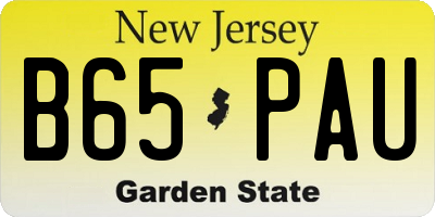 NJ license plate B65PAU