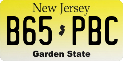 NJ license plate B65PBC