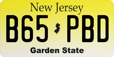 NJ license plate B65PBD