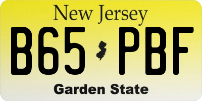 NJ license plate B65PBF