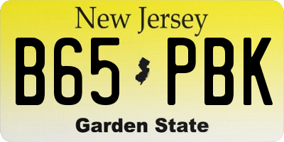 NJ license plate B65PBK