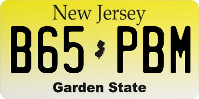 NJ license plate B65PBM