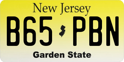 NJ license plate B65PBN