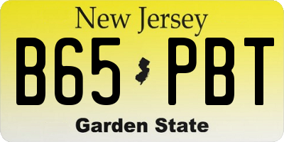 NJ license plate B65PBT