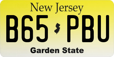 NJ license plate B65PBU