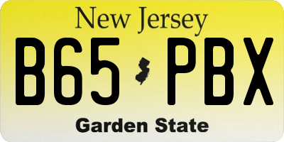 NJ license plate B65PBX