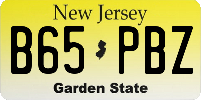 NJ license plate B65PBZ