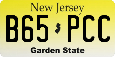 NJ license plate B65PCC