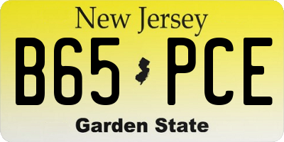 NJ license plate B65PCE