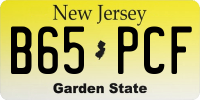 NJ license plate B65PCF