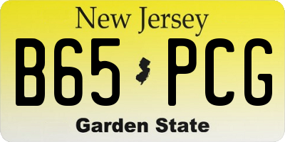 NJ license plate B65PCG