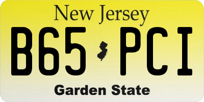 NJ license plate B65PCI