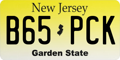 NJ license plate B65PCK