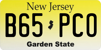 NJ license plate B65PCO