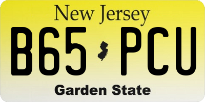 NJ license plate B65PCU